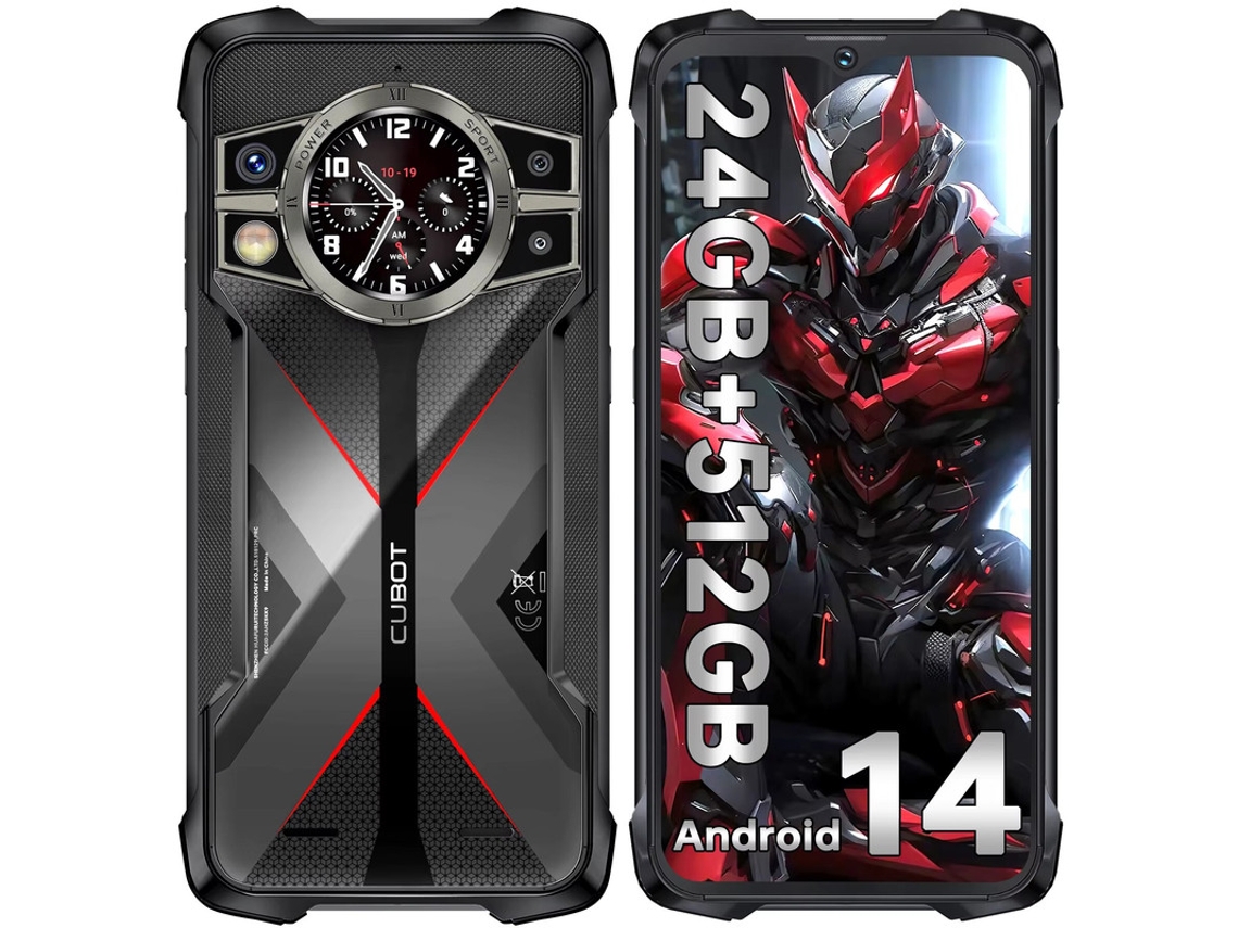 Smartphone CUBOT Kingkong 9 con 24 GB de RAM, 512 GB de ROM, pantalla de 6,58 pulgadas, frecuencia de actualización de 120 Hz, cámara de 100 MP, batería de 10600 mAh, clasificación IP68/IP69K, NFC, Android 14.