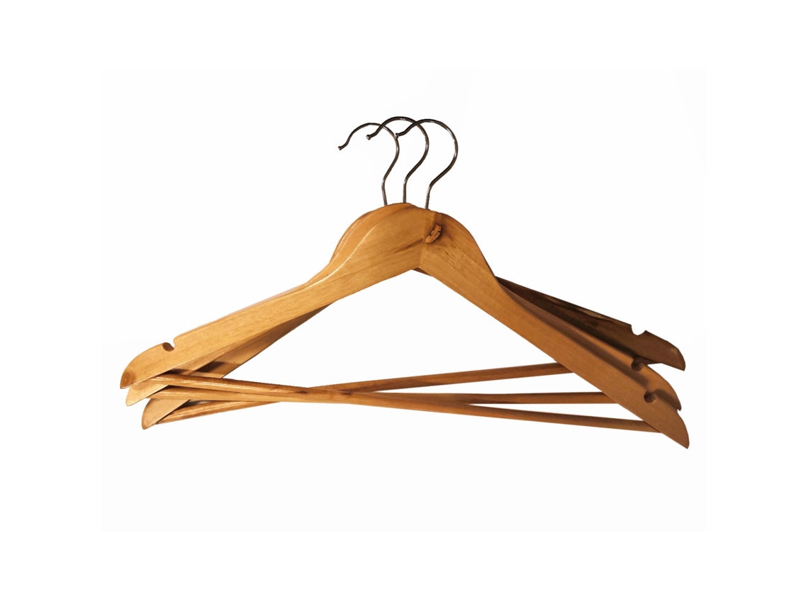 Juego de 3 perchas de madera My Home 44x22x1,2 cm