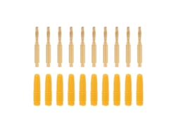10 Conectores Banana Chapados En Oro De 2 Mm, Conector Macho Aislado Con Cubierta Amarilla Para Equipos De Prueba.