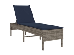 Maison Exclusive - Tumbona Con Cojín, Color Gris, 55x200x44cm, Poliratán