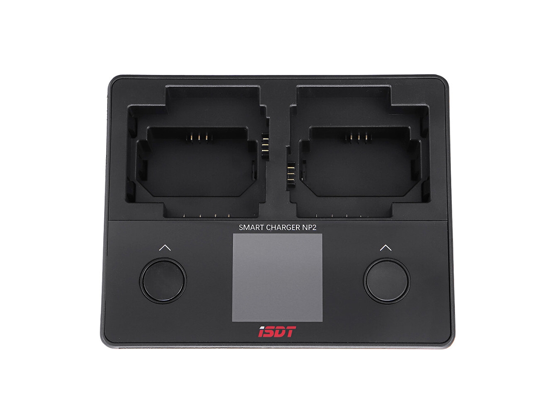 Cargador de cámara ISDT NP2 de 18 W CC con doble canal IPS LCD para batería Sony NP-FZ100, NP-FW50 y NP-BX1