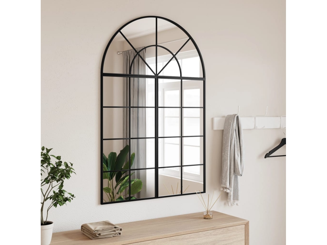 Espejo De Pared Arco De Hierro Negro 80x120 Cm