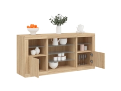 Aparador Con Luces Led Roble Sonoma 142,5x37x67 Cm