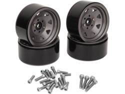Juego De 4 Llantas Rc De 1,9" - Ajuste Universal, Montaje Sólido, 8 Radios Para Scx10 Ii Iii (titanio)