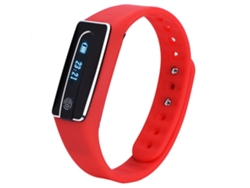 Pulsera Inteligente Con Podómetro, Monitor De Frecuencia Cardíaca Y Reloj Rojo Hb02