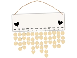 Tablero recordatorio de cumpleaños de madera natural, calendario colgante decorativo, DIY Gokoco