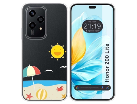 Funda Lite Diseño Playa para Honor, Huawei 200 Lite 5G TUMUNDOSMARTPHONE Silicona Multicolor