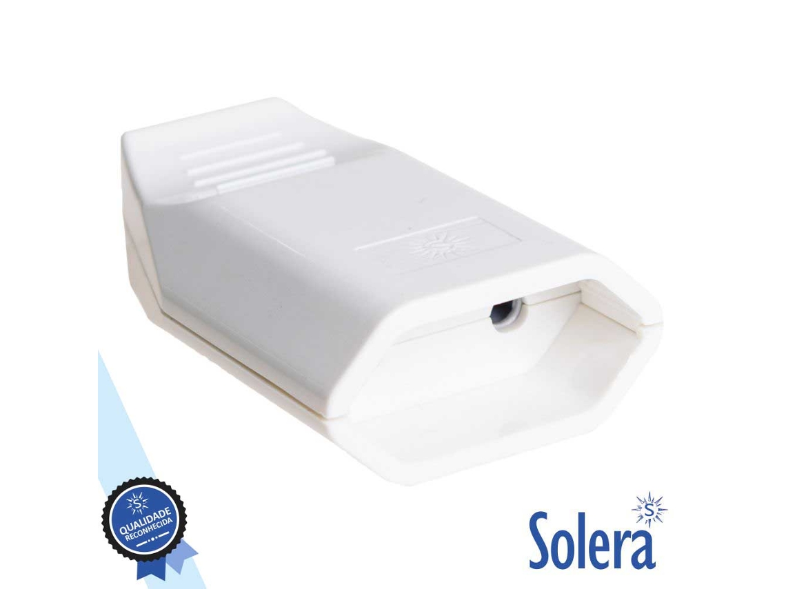 Enchufe Plano Hembra De Alimentación De Ca, Blanco, 250 V, Solera