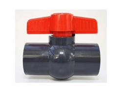 Válvula de bola de 32 mm con 2 manguitos adhesivos de PVC, U 10 Bar