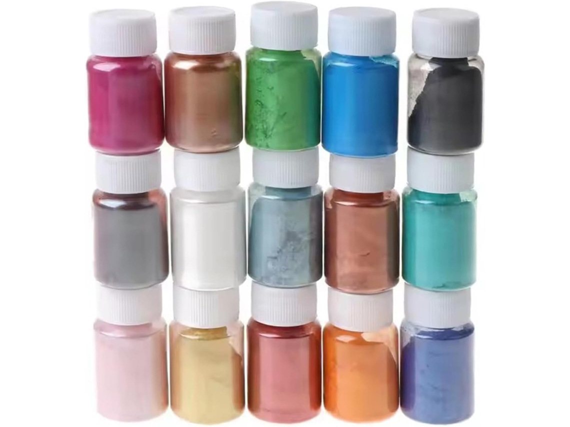Juego De 8 Botellas De Polvo Brillante Nacarado Para Hacer Barro, Resina,