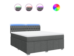 Maison Exclusive - Cama Box Spring Con Colchón Tela Gris Oscuro 180x200 Cm