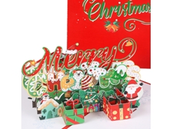 Tarjeta emergente Feliz Navidad, tarjeta 3D hecha a mano con sobre NEVEANCE