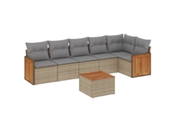 Maison Exclusive - Set Sofás De Jardín 7 Piezas Y Cojines Ratán Sintético Beige