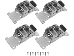 4 Bisagras Plegables Autoblocantes De Acero Inoxidable Plateado, Fácil Instalación, Alto Rendimiento.