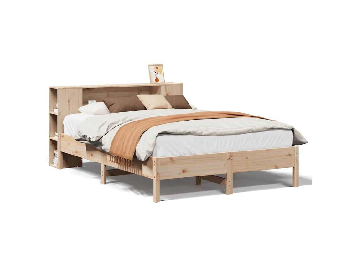 Maison Exclusive - Cama Con Estantería Sin Colchón Madera Maciza De Pino 160x200cm