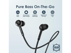 Oraimo Oep-e12n Fone De Ouvido Com Fio 3.5mm Meio Intra-auricular Com Microfone E Pontas S/m/l
