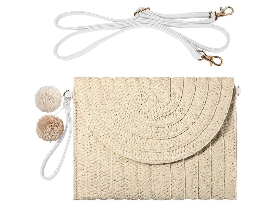 2026-bolso De Paja Mano Cruzado Clutch Casual Playa Artesanal Mujer Envelope Moda Verano