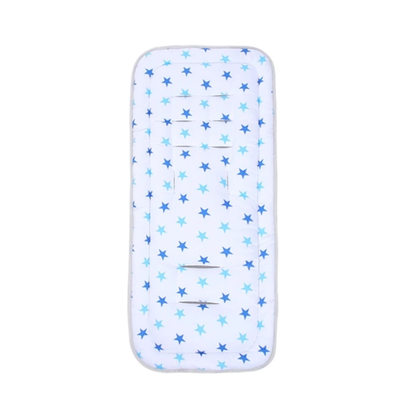 Cojín lavable para asiento de cochecito de bebé, algodón transpirable/blanco azul Gertiz
