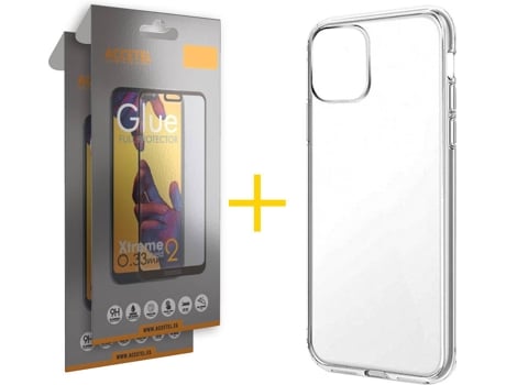 Kit Funda + 2 Protectores de Pantalla Apple iPhone 11 SKYHE Full Liso (Transparente)