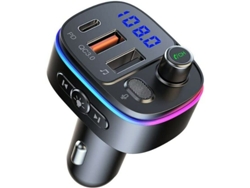 Adaptador Carro Bluetooth Yizhood T65 Pd18w Qc3.0 V5.0 Negro