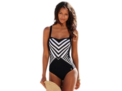 Traje de baño para mujer con detalle fruncido, escote en V, control de abdomen, elementos push-up y tirantes ajustables, cintura alta, para piscina y playa.
