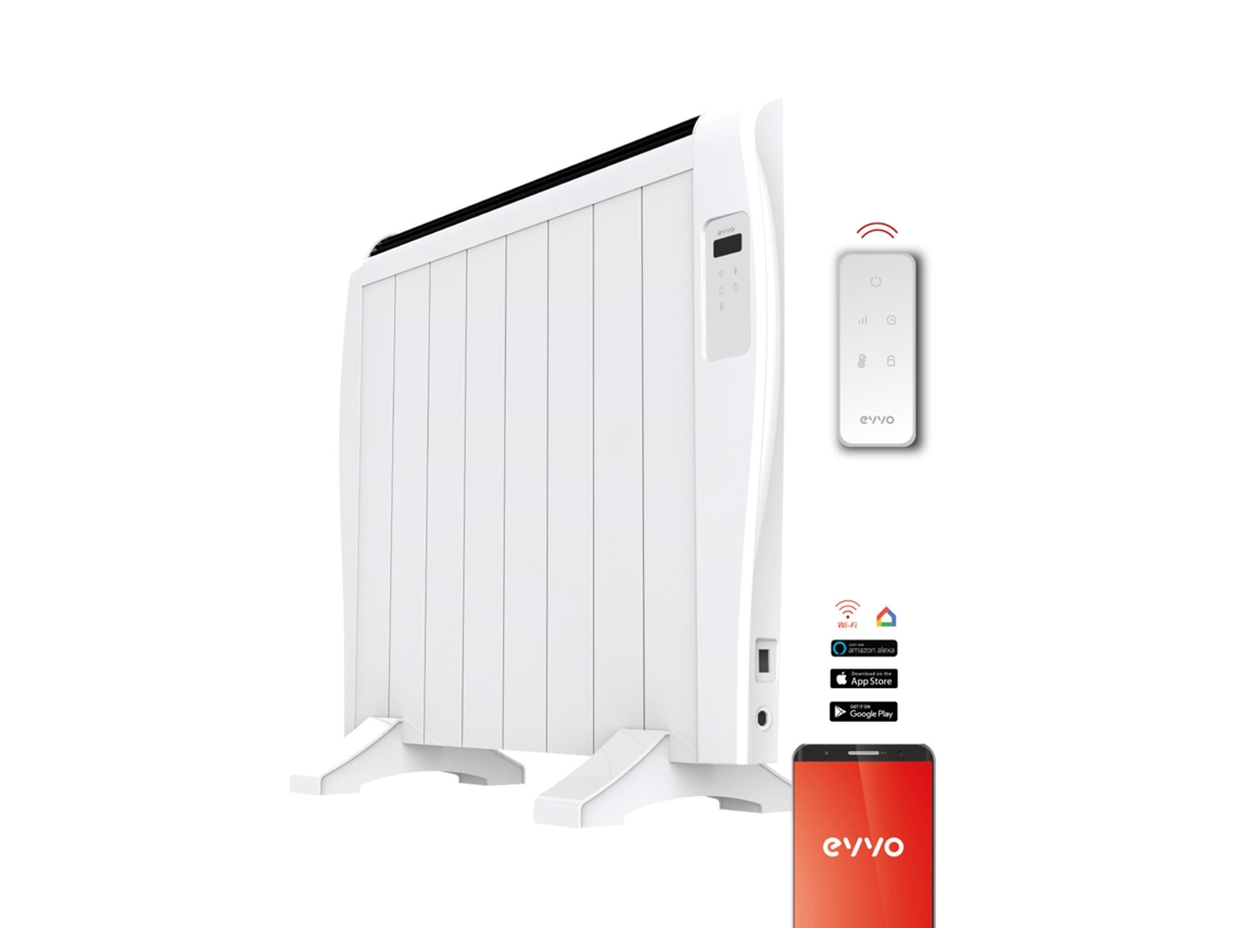 Emisor térmico Evvo C8 White V2, 1200 W, 8 elementos, Wi-Fi, control remoto, temporizador.