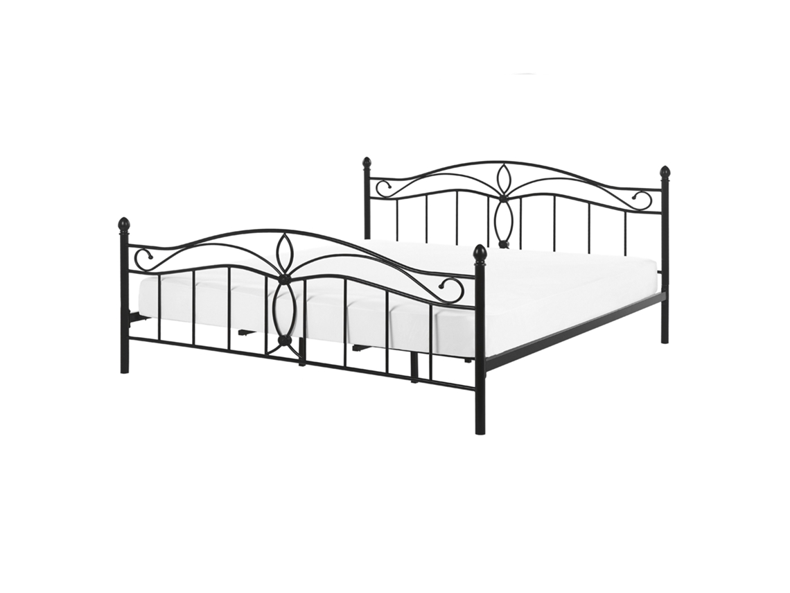 Cama con somier BELIANI Antlia de Acero Negro 148x209x108