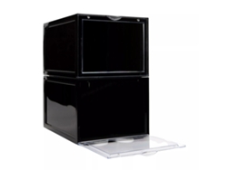 Zapatero organizador pongotodo KLACK Negro apilable pack de 4 unidades