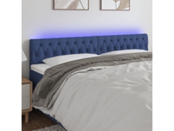 Cabecero Con Led De Tela Azul 200x7x78/88 Cm
