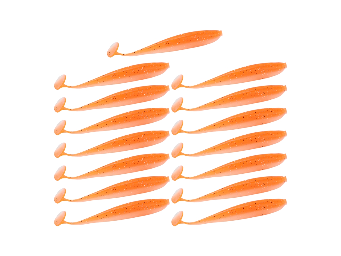 Danu26-15 Pcs Señuelo Suave De Silicona De Cola T Bicolor Para Pesca En Agua Dulce Y Salada Color:d