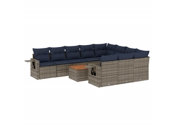 Maison Exclusive - Conjunto De Sofá De Jardín De 11 Piezas Con Cojines, Poliratán Gris