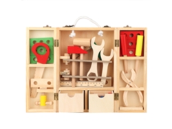 Juguete De Herramientas De Reparación Para Niños, Fabricado Con Madera Ecológica Y De Diseño Seguro.