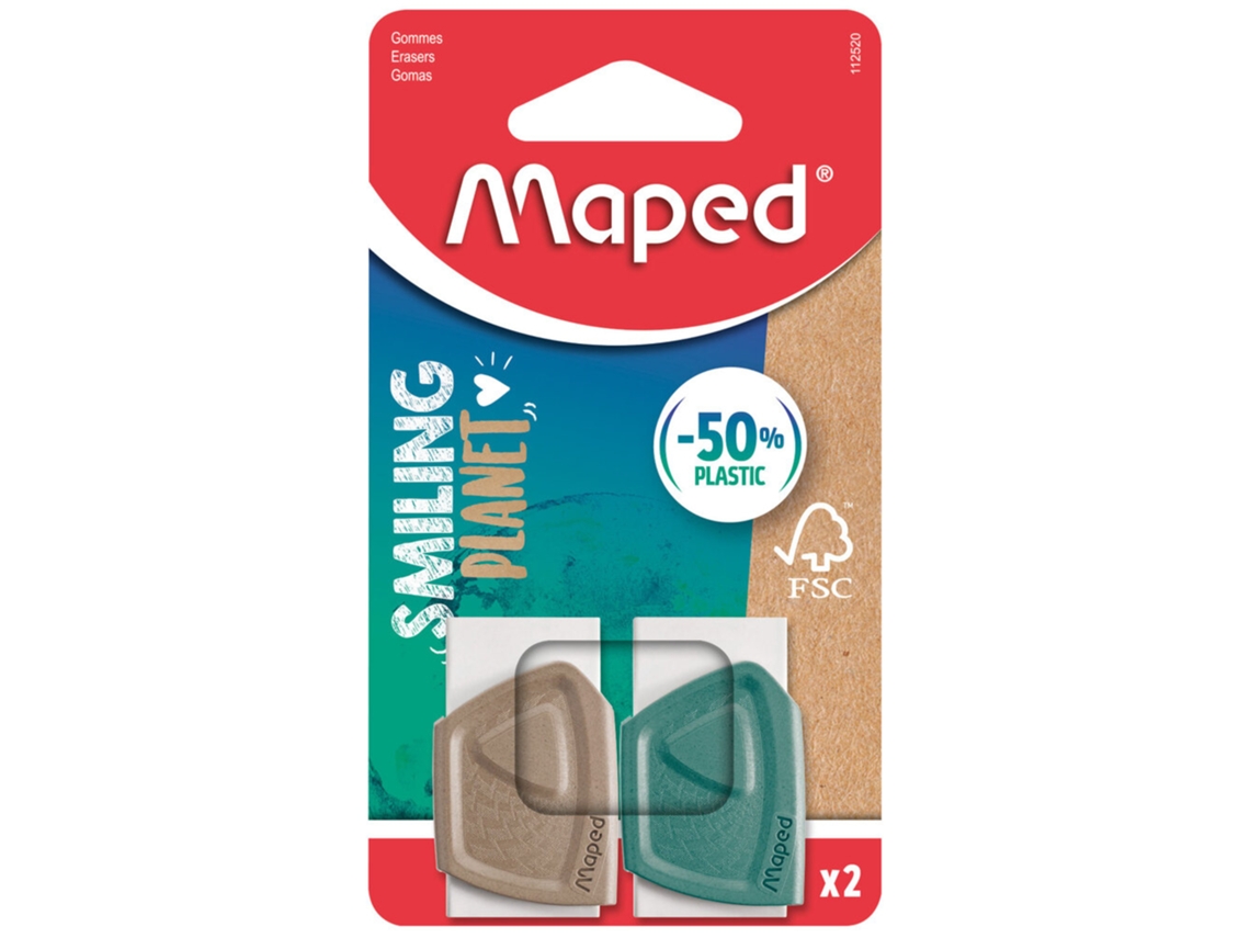 Goma de Borrar MAPED Planeta Sonriente 2 Unidades