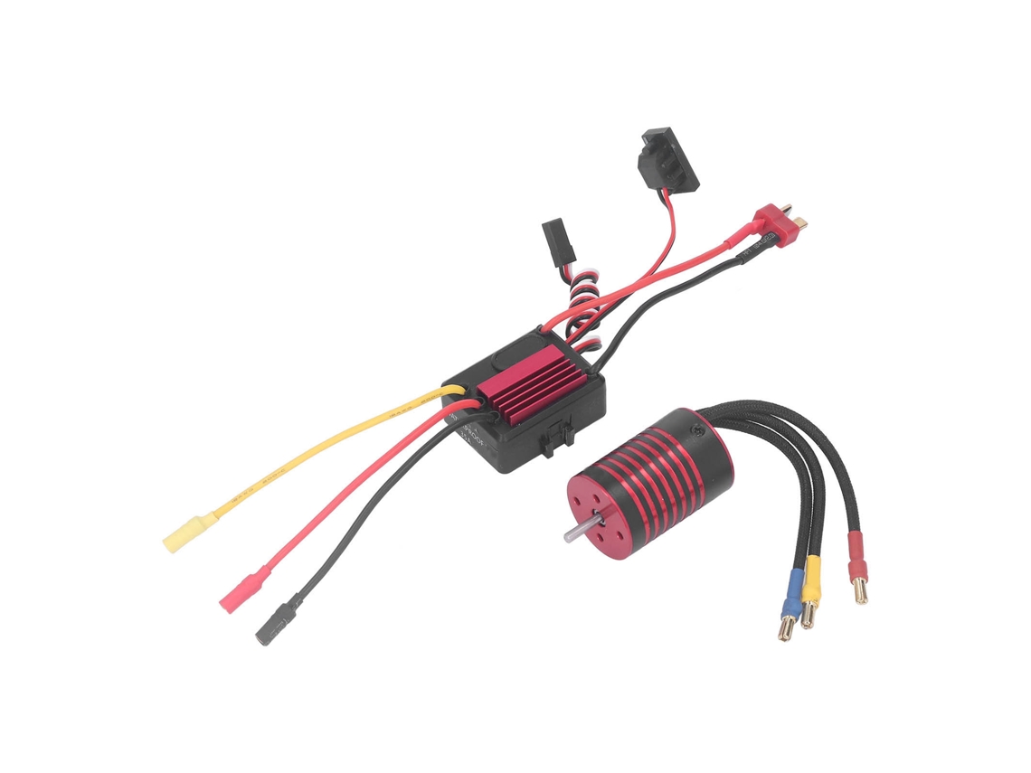 Conjunto Motor Esc Sem Escova 2838 4400kv E Esc 35a Para Carro Rc 1/14 1/16 Substituição Vermelho