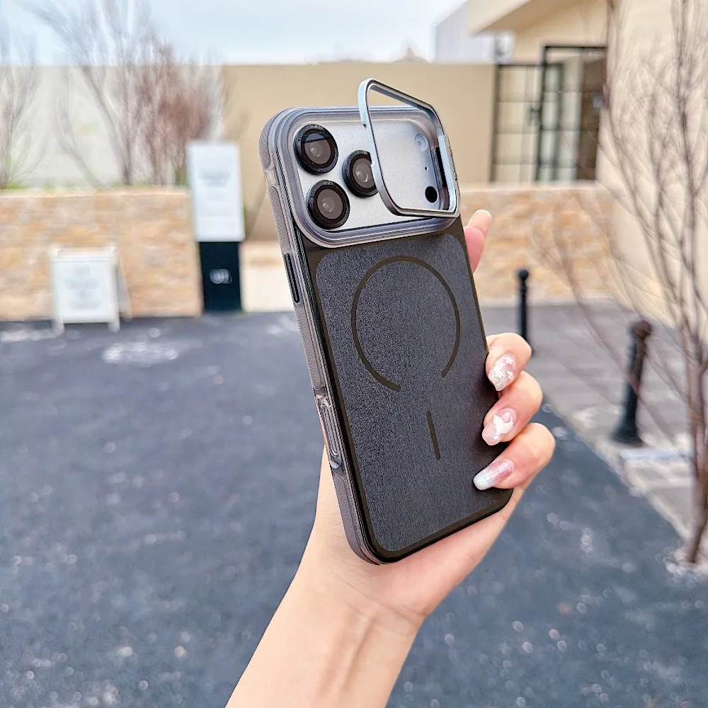 (iphone 13, Negro) Funda Invisible Con Soporte Magnético Para Iphone, Compatible Con Carga Inalámbrica Magsafe.