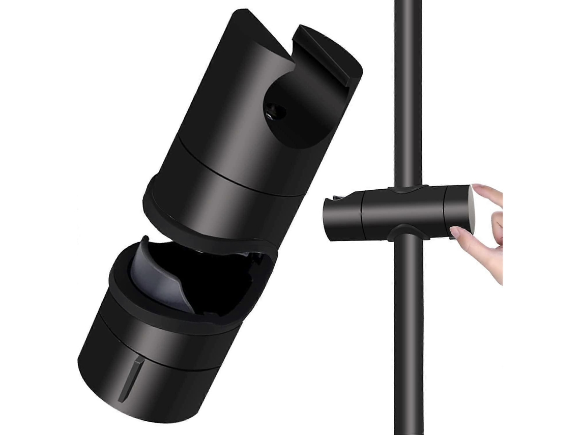 Soporte De Ducha Negra Para Barra 18-25mm Abs Sólido Reforzado Versión Actualizada Mate
