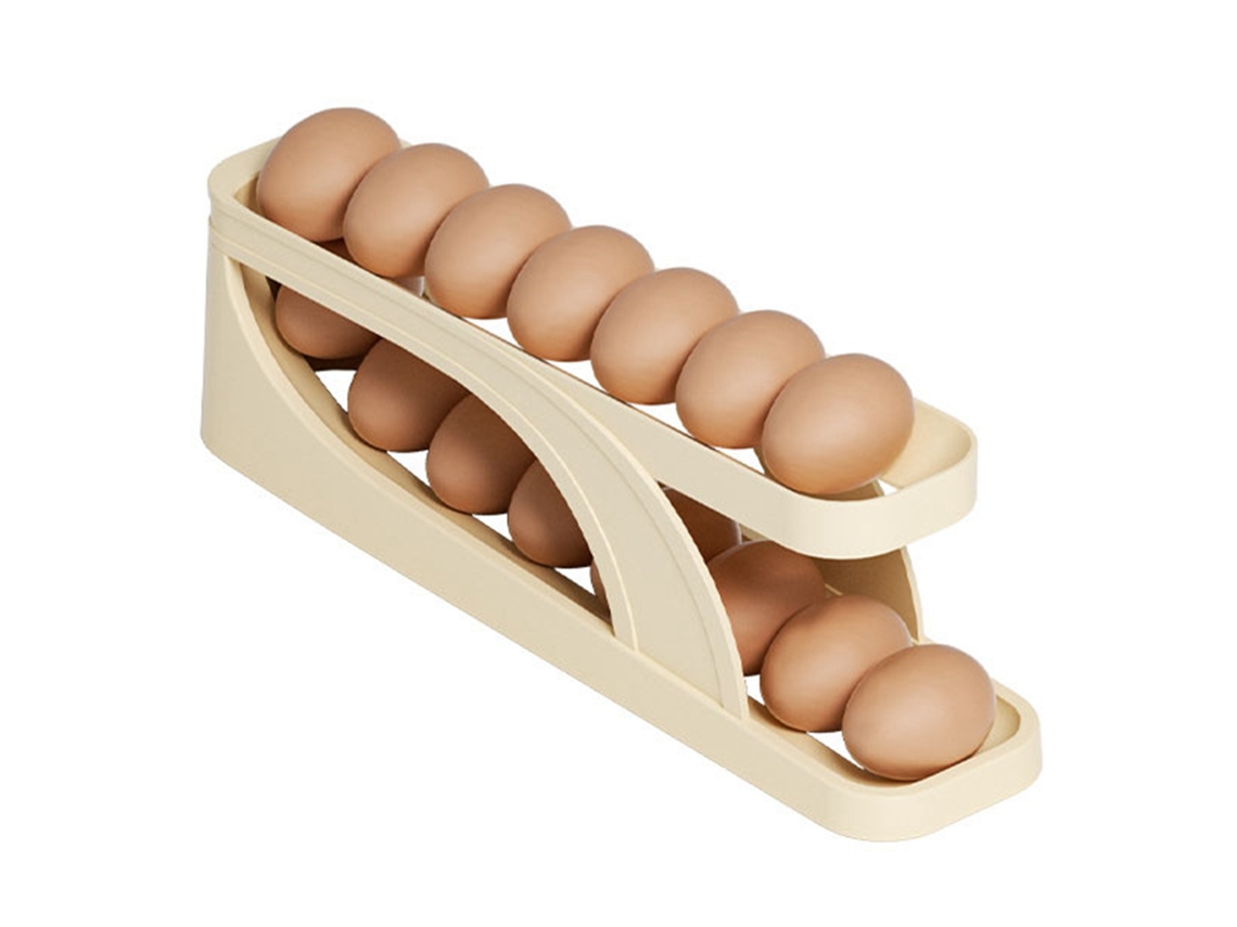 Dispensador De Huevos Rodante De Dos Niveles Para Puerta De Refrigerador, Organizador De Huevos