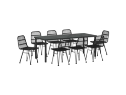 Maison Exclusive - Conjunto De Comedor De Jardín 9 Pcs Negro