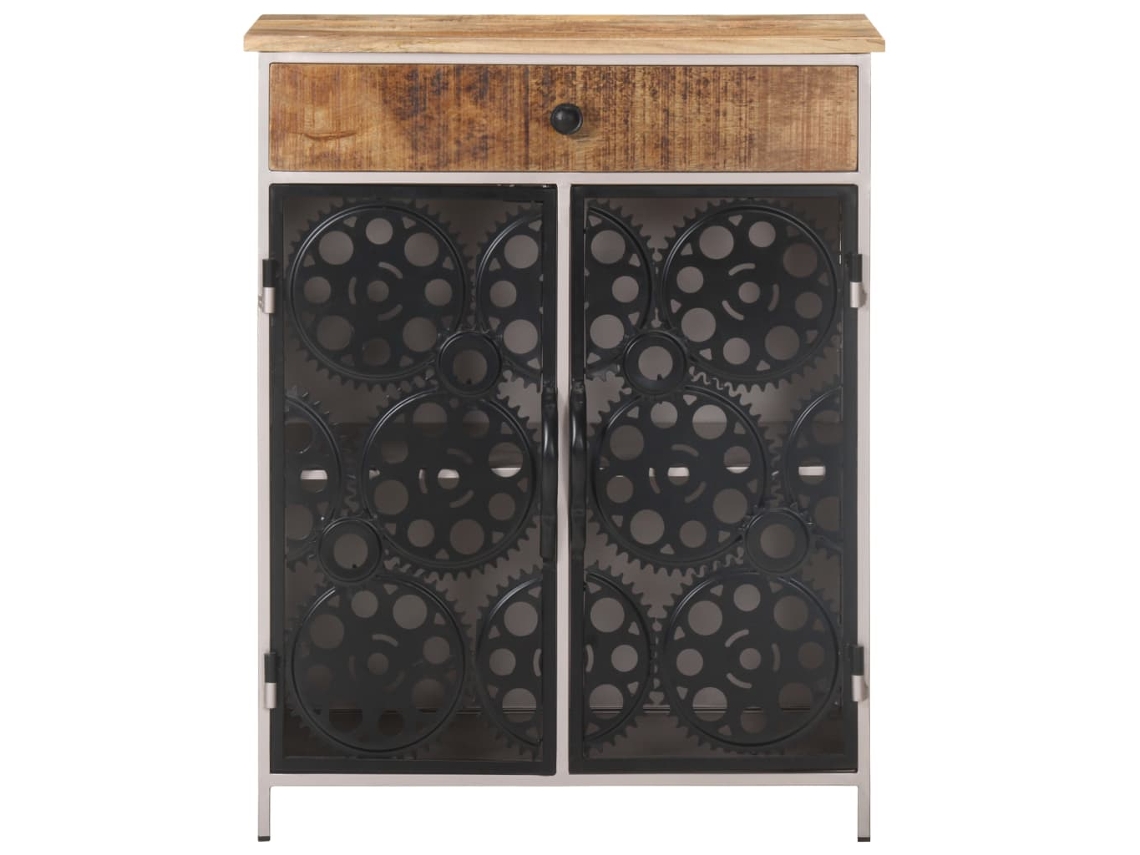 Aparador | Mueble De Comedor | Buffet De Madera De Mango Rugosa Y Hierro 60x35x75 Cm Wsd622284