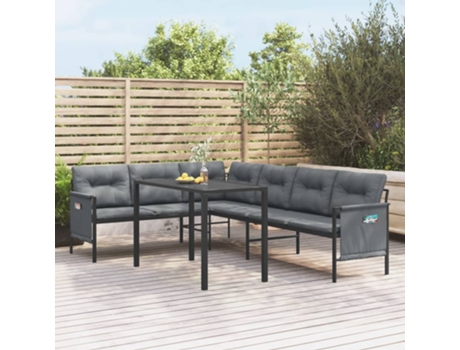 Conjunto 2 de comedor de jardín VIDAXL acero gris antracita