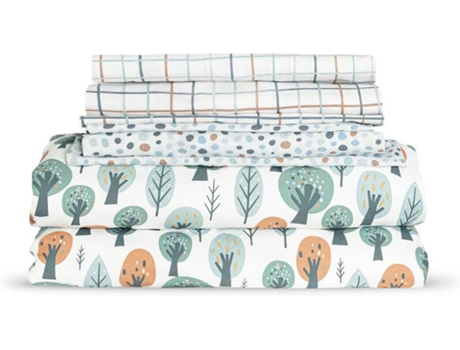 Colcha Infantil SOKIOS Bosque (70 x 140 - Microfibra de Poliéster - Verde)