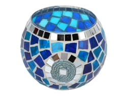 Portavelas De Cristal Con Temática Del Océano Azul, Estilo Europeo, Con Luz Reflejada, Decorativo.