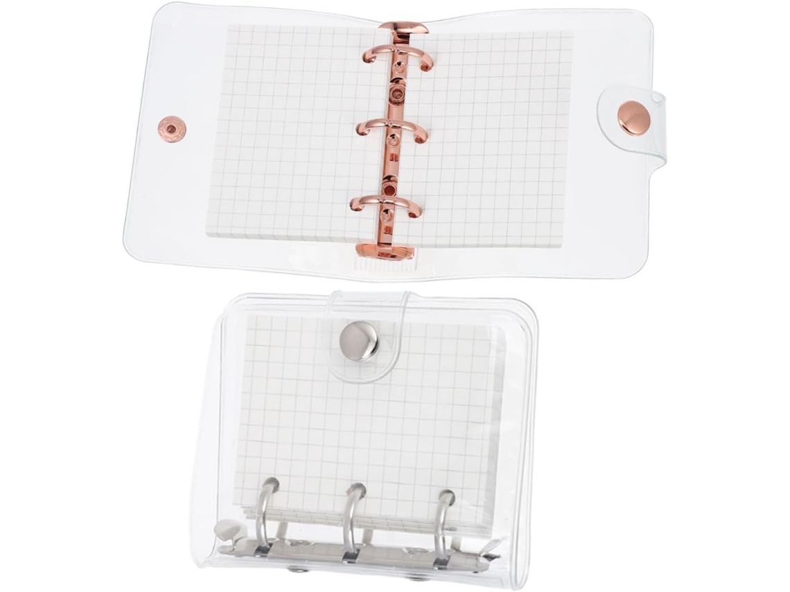 Cuaderno de tres anillas, portátil, hojas sueltas, tamaño compacto, papel grueso, decorativo y ligero, Gokoco