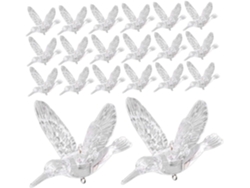 20 Colgantes De Colibrí De Acrílico Transparente De 10 Cm Para Decoración De Techos. Adornos De Pájaros.