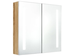 Maison Exclusive - Armario De Baño Con Espejo Y Led Blanco Y Roble 62x14x60 Cm