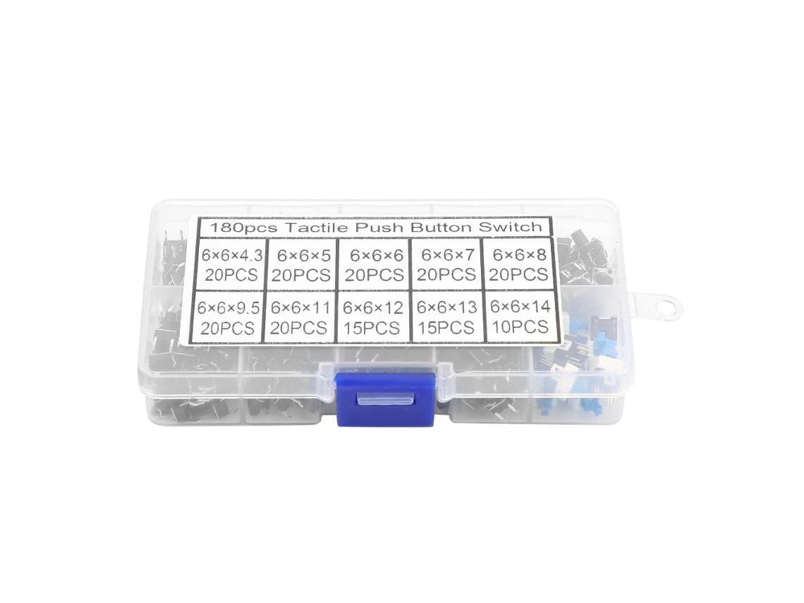 Juego De 180 Pulsadores Táctiles Smd Con 10 Valores. Microinterruptores Táctiles.