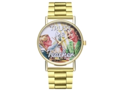 Reloj De Pulsera De Cuarzo Para Mujer De Acero Inoxidable Con Letras, Joyería Decorativa Retro.