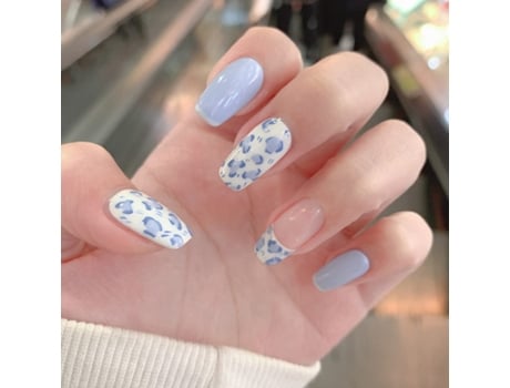 Set de 24 Piezas de Puntas Blancas con Detalles en Azul Celeste y Lazo - Estilo Bailarina Corta - Modelo JP1039