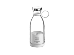 Licuadora eléctrica portátil USB Mini licuadora de frutas Exprimidor de alimentos Batidora Exprimidor multifuncional Blanco Ushion