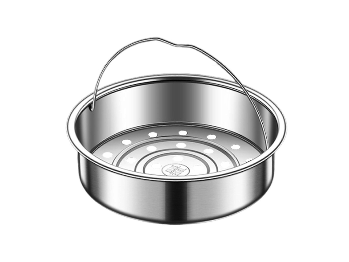 Cesta vaporera de acero inoxidable 316 con asa, orificios densos, resistente a la corrosión, para olla arrocera.